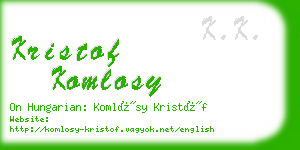 kristof komlosy business card